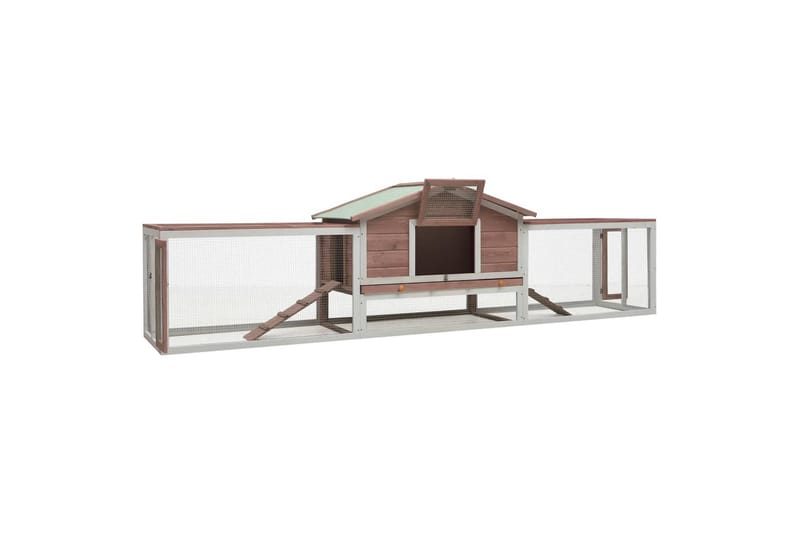 Kaninkoppi mokka 303x60x86 cm täysi mänty ja kuusi - Ruskea - Urheilu & vapaa-aika - Eläimille - Pieneläimet - Pieneläimen häkki - Kanin häkki & kaninkoppi