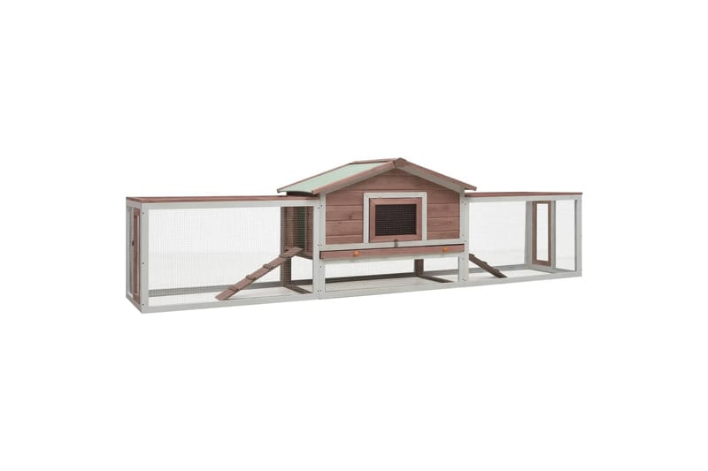 Kaninkoppi mokka 303x60x86 cm täysi mänty ja kuusi - Ruskea - Urheilu & vapaa-aika - Eläimille - Pieneläimet - Pieneläimen häkki - Kanin häkki & kaninkoppi
