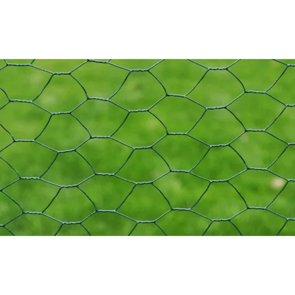 Kanaverkko galvanoitu PVC pinnoitteella 25x1 m vihreä - Vihreä