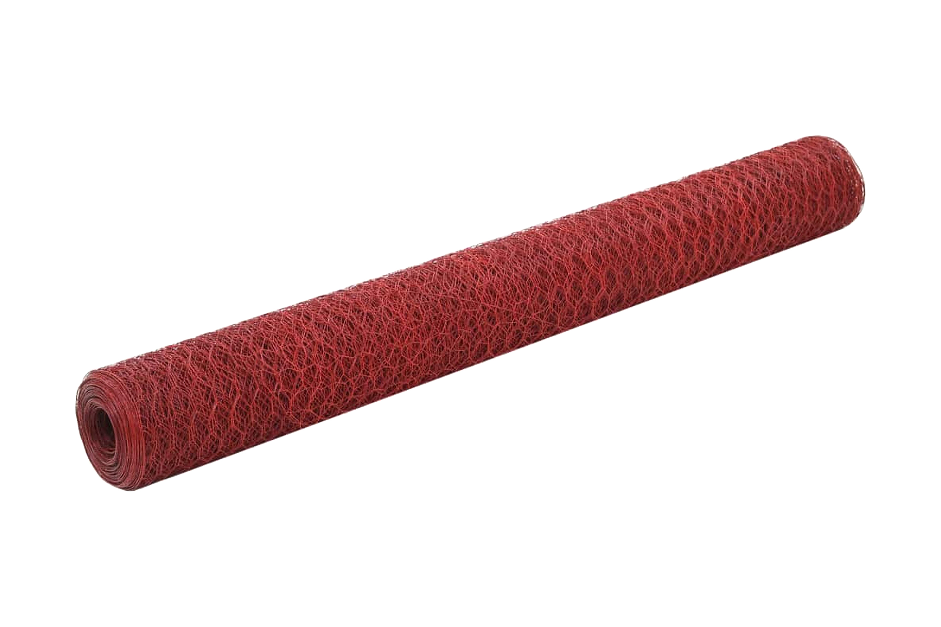 Kanaverkko teräs PVC pinnoitteella 25x1,2 m punainen - Punainen