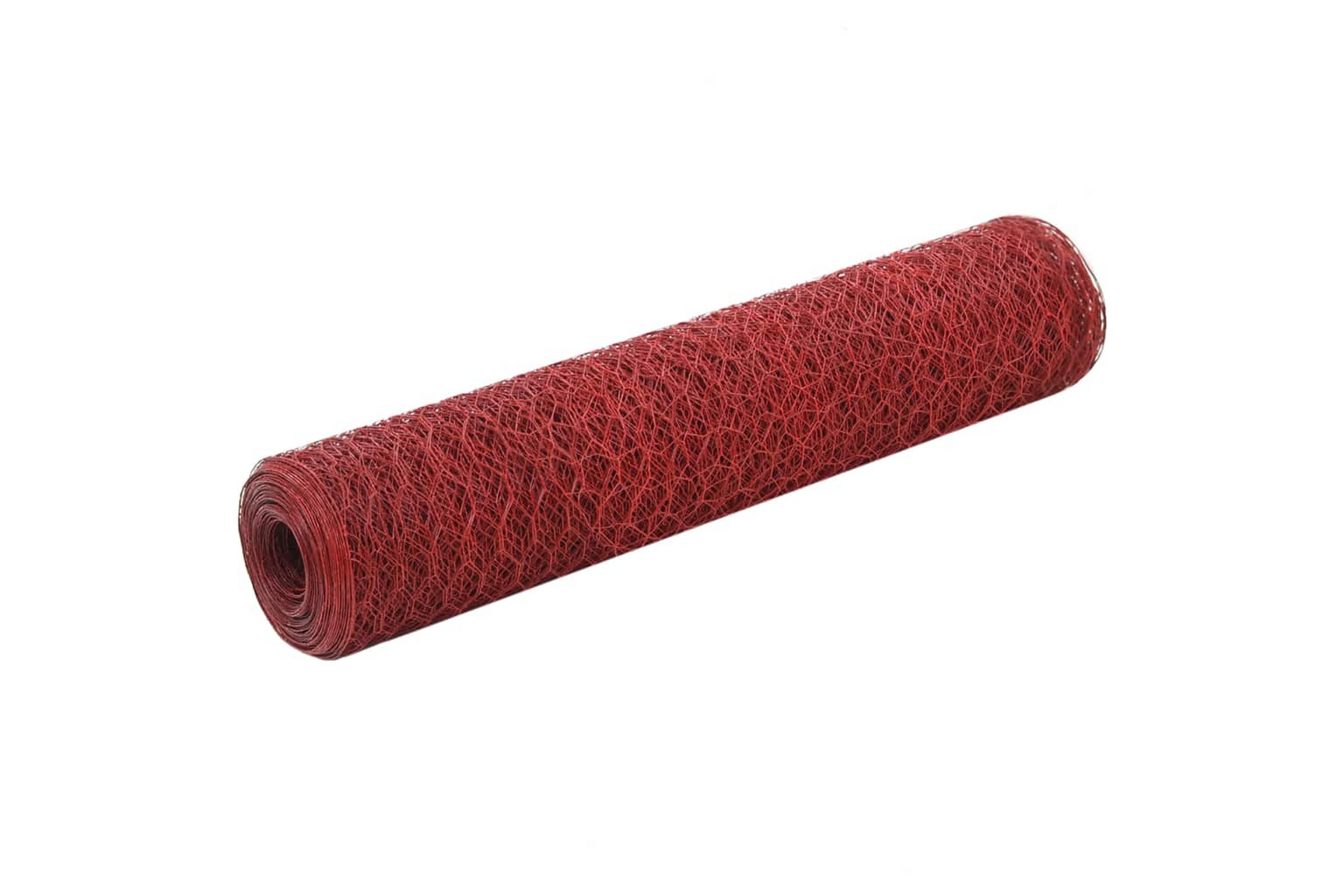 Kanaverkko teräs PVC pinnoitteella 25x0,75 m punainen - Punainen