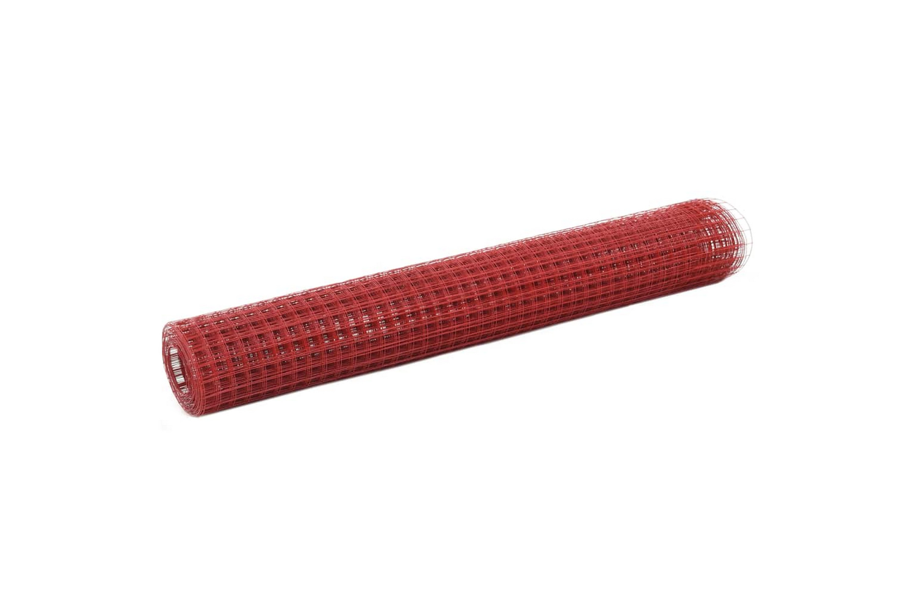 Kanaverkko teräs PVC pinnoitteella 10x1 m punainen - Punainen