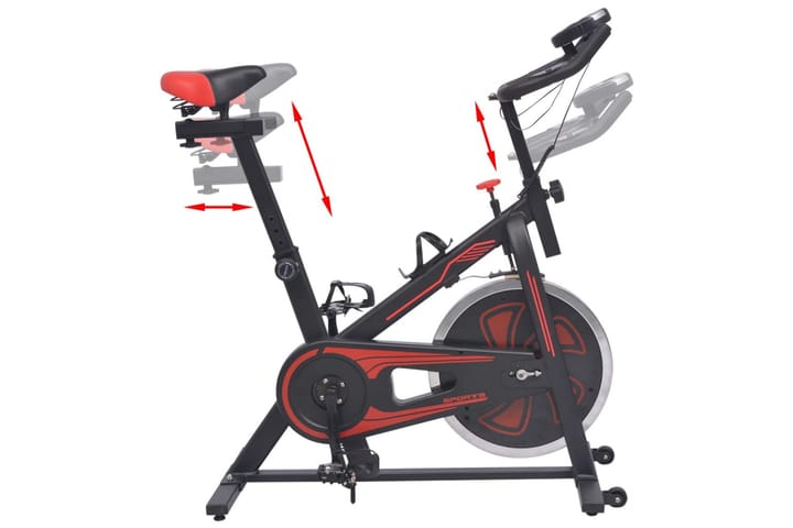 Spinningpyörä sykemittareilla musta ja punainen - Monivärinen - Kuntoilulaitteet - Kuntopyörä & spinningpyörä