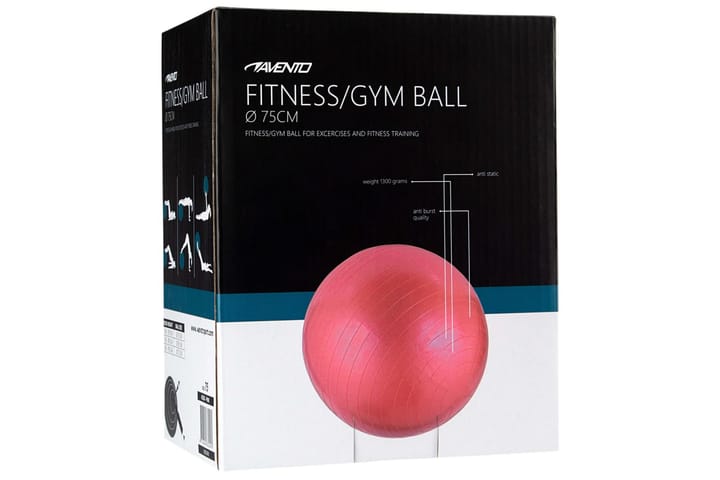 Avento Fitness/jumppapallo halkaisija 75 cm pinkki - Pinkki - Kuntoilutarvikkeet - Kuntopallo