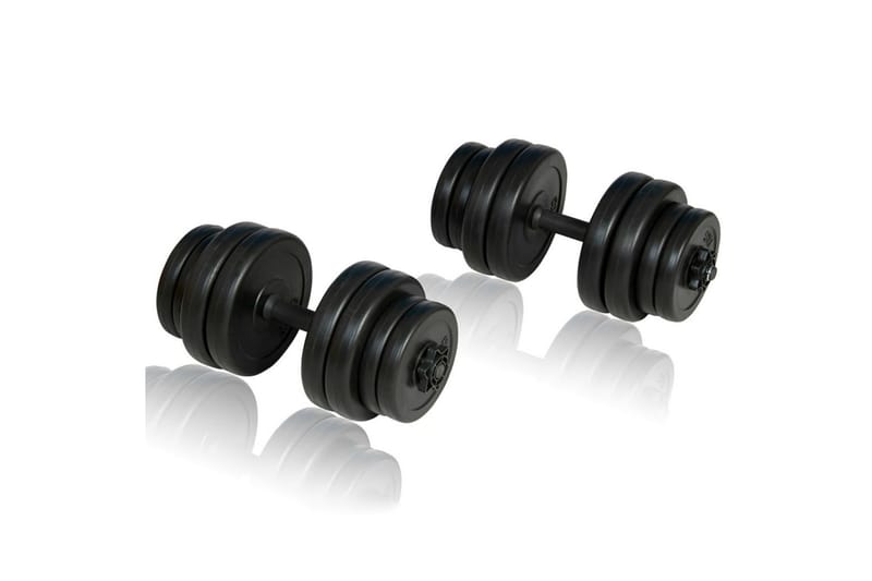 Kokoontaitettava Painonnostopenkki Käsipainoilla ja Levytang - Musta - Urheilu & vapaa-aika - Kotikuntosali - Kuntoilutarvikkeet - Crossfit varusteet