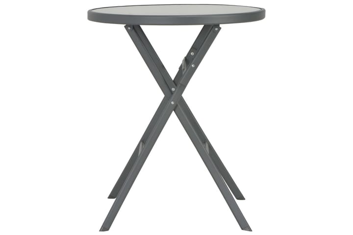 Kokoontaittuva bistropöytä harmaa 60x70 cm lasi ja teräs - Harmaa - Foam roller - Kuntoilutarvikkeet - Hierontarulla