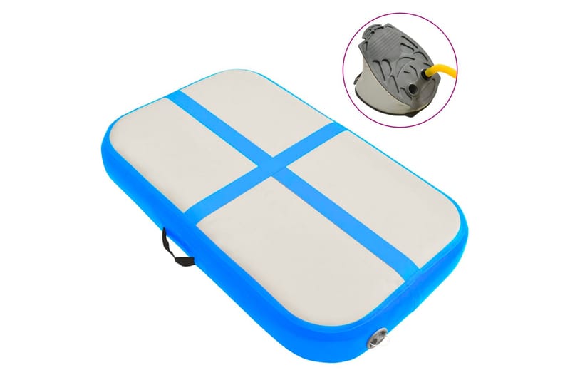 Täytettävä voimistelumatto pumpulla 60x100x10 cm PVC sininen - Sininen - Urheilu & vapaa-aika - Kotikuntosali - Kuntoilutarvikkeet