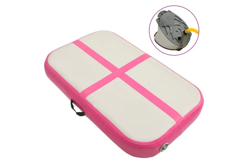 Täytettävä voimistelumatto pumpulla 60x100x15 cm PVC pinkki - Urheilu & vapaa-aika - Kotikuntosali - Kuntoilutarvikkeet
