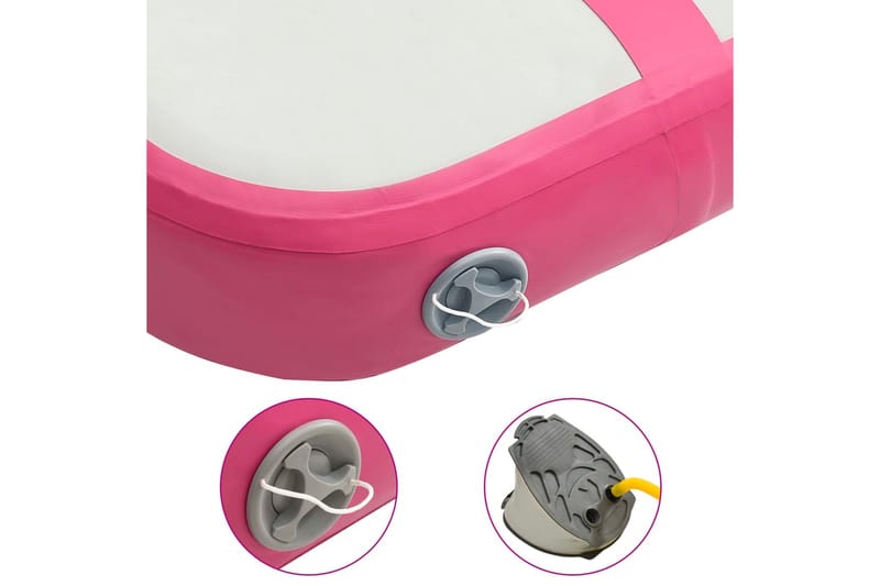 Täytettävä voimistelumatto pumpulla 60x100x15 cm PVC pinkki - Urheilu & vapaa-aika - Kotikuntosali - Kuntoilutarvikkeet
