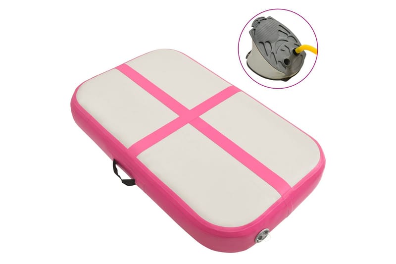 Täytettävä voimistelumatto pumpulla 60x100x10 cm PVC pinkki - Pinkki - Urheilu & vapaa-aika - Kotikuntosali - Kuntoilutarvikkeet