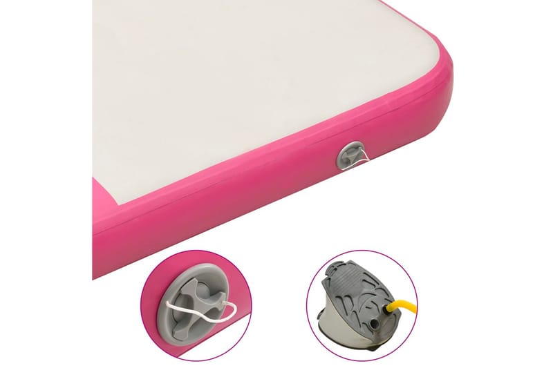 Täytettävä voimistelumatto pumpulla 200x200x20 cm PVC pinkki - Pinkki - Urheilu & vapaa-aika - Kotikuntosali - Kuntoilutarvikkeet