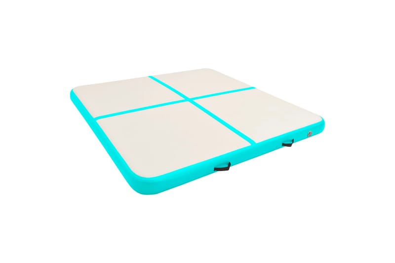 Täytettävä voimistelumatto pumpulla 200x200x15 cm PVC vihreä - Vihreä - Urheilu & vapaa-aika - Kotikuntosali - Kuntoilutarvikkeet
