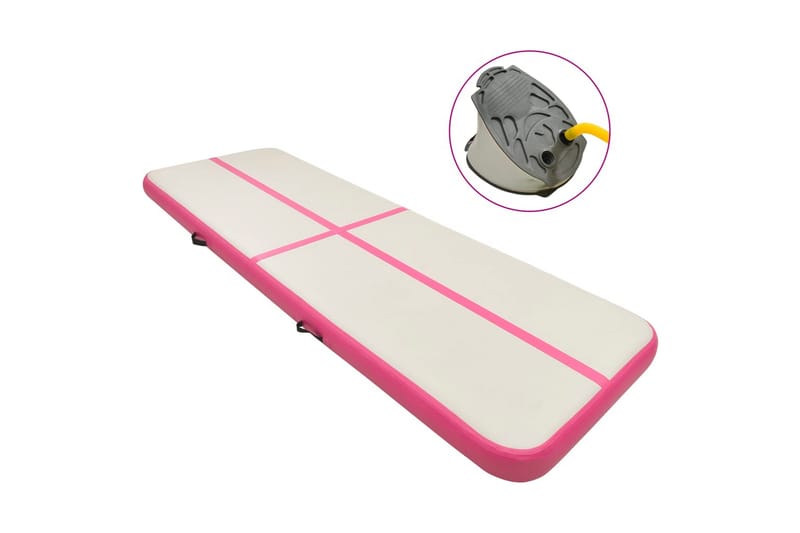 Täytettävä voimistelumatto pumpulla 400x100x15 cm PVC pinkki - Pinkki - Urheilu & vapaa-aika - Kotikuntosali - Kuntoilutarvikkeet