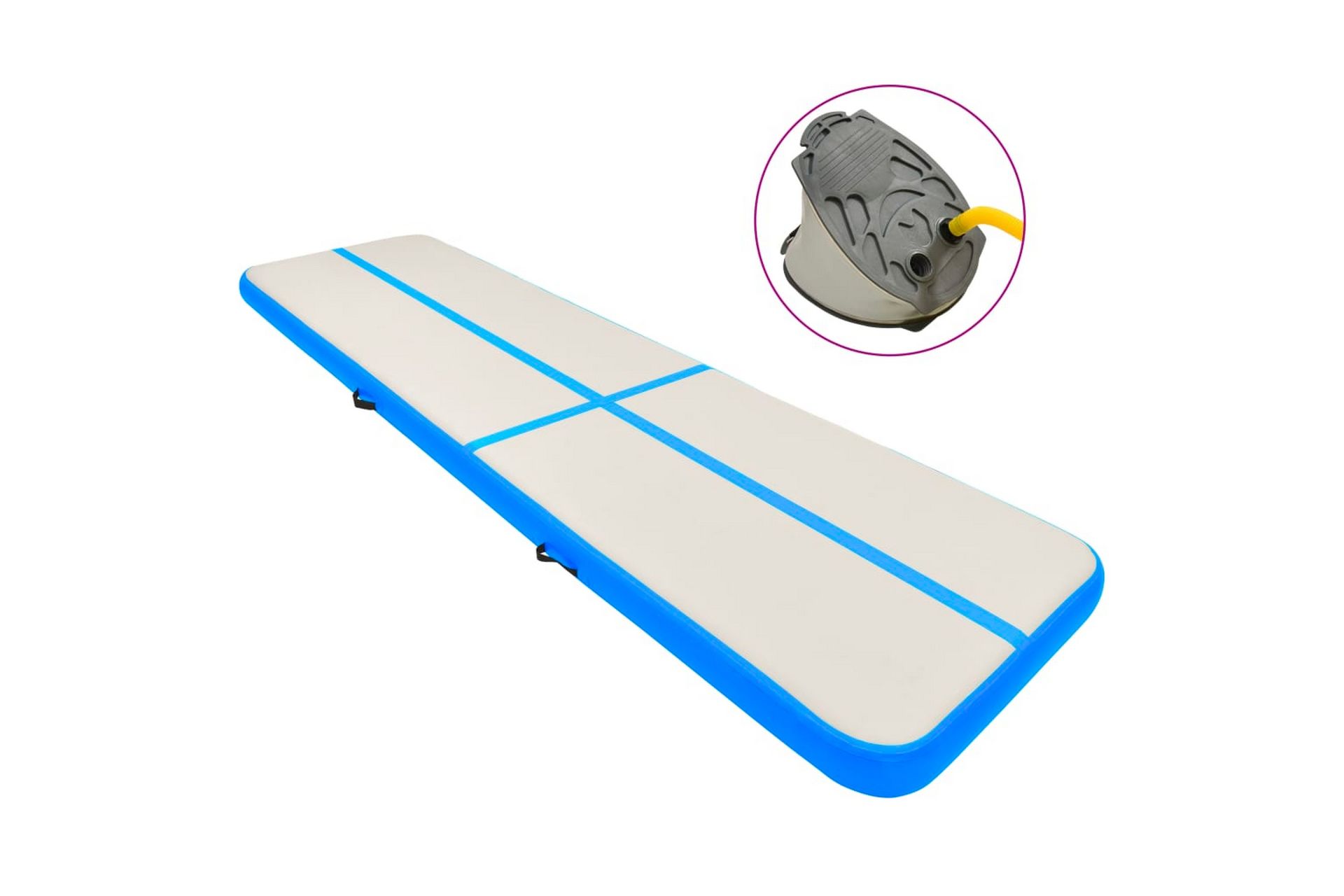 Täytettävä voimistelumatto pumpulla 800x100x15cm PVC sininen - Sininen - Urheilu & vapaa-aika - Kotikuntosali - Kuntoilutarvikkeet