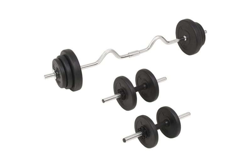 Käsi- ja levypainosarja 30 kg - Musta - Urheilu & vapaa-aika - Kotikuntosali - Painot & tangot