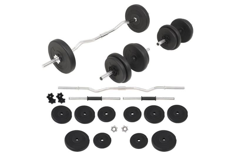 Käsi- ja levypainosarja 30 kg - Musta - Urheilu & vapaa-aika - Kotikuntosali - Painot & tangot