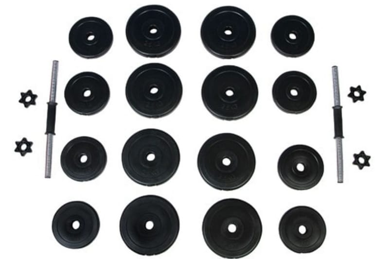 Käsipainosarja 2x15 kg - Musta - Urheilu & vapaa-aika - Kotikuntosali - Painot & tangot