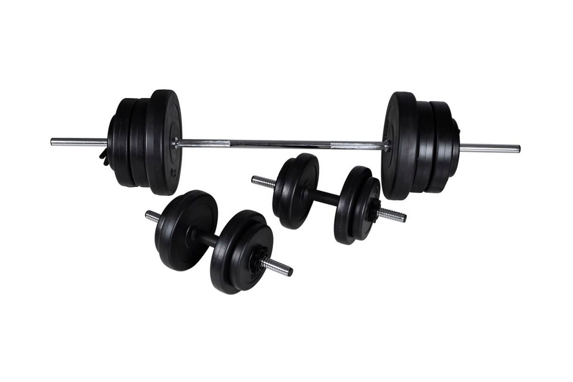 Painonnostotanko ja Käsipaino Sarja 60,5 kg - Musta - Urheilu & vapaa-aika - Kotikuntosali - Painot & tangot