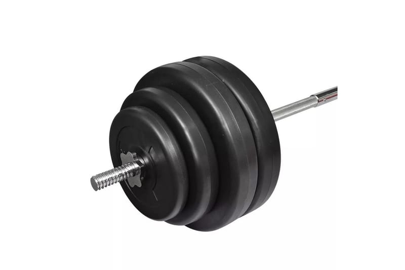 Painonnostotanko ja Painot 60 kg - Musta - Urheilu & vapaa-aika - Kotikuntosali - Painot & tangot