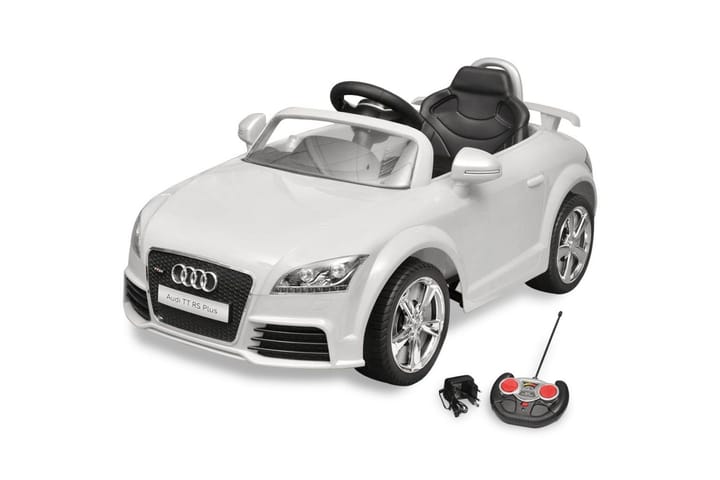 Audi TT RS Istuttava Auto Lapsille Kauko-ohjaimella - Valkoinen - Sähköauto lapsille