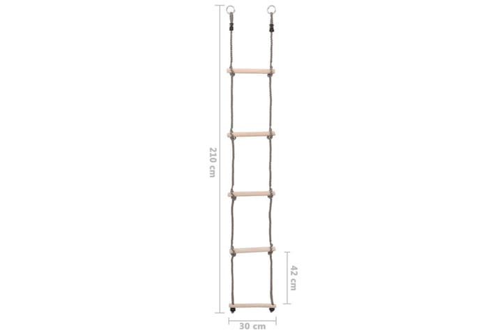 5-askelmaiset tikkaat 210 cm täysi mänty - Ruskea - Kiipeilyteline & kiipeilyverkko