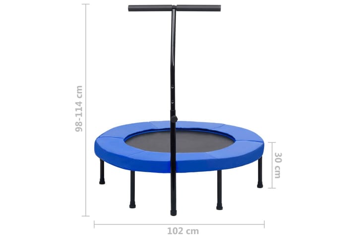 Fitness trampoliini kahvalla ja turvatyynyllä 102 cm - Sininen - Trampoliini