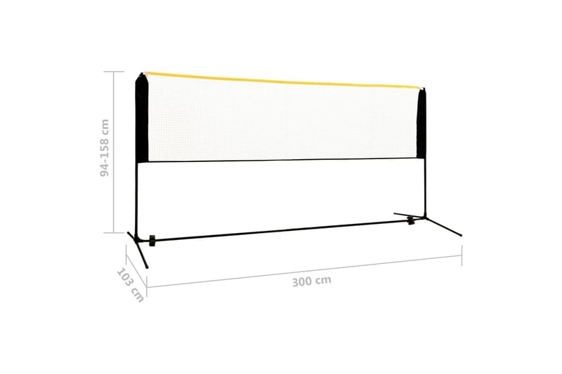 Sulkapalloverkko säädettävä 300x103x94-158 cm metalli - Urheilu & vapaa-aika - Leikki & liikunta - Ulkopelit