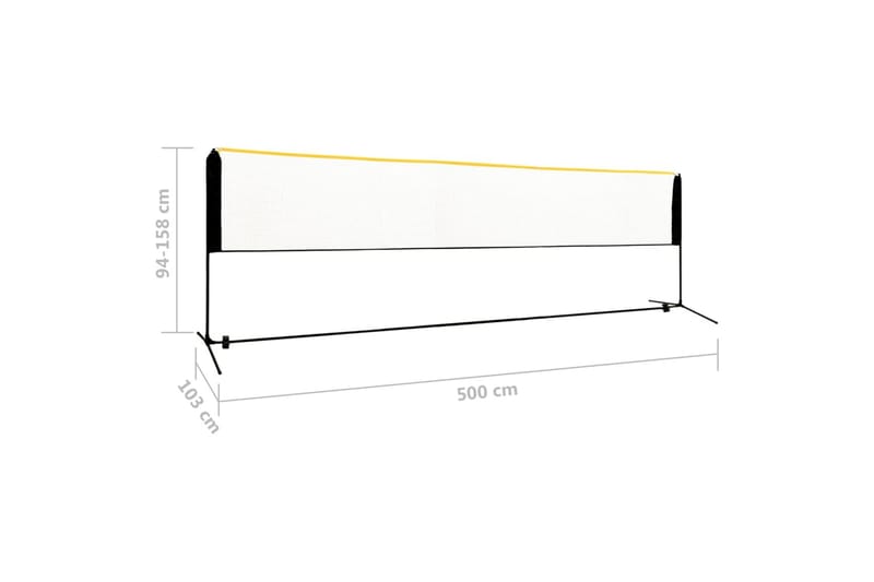 Sulkapalloverkko säädettävä 500x103x94-158 cm metalli - Urheilu & vapaa-aika - Leikki & liikunta - Ulkopelit