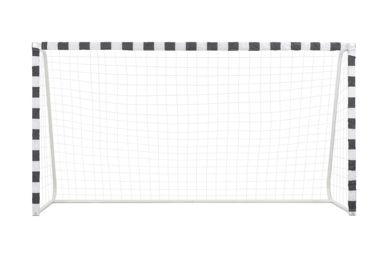 Jalkapallomaali 300x160x90 cm metalli musta ja valkoinen - Valkoinen - Urheilu & vapaa-aika - Leikki & liikunta - Urheilutarvikkeet & urheiluvarusteet - Jalkapallo