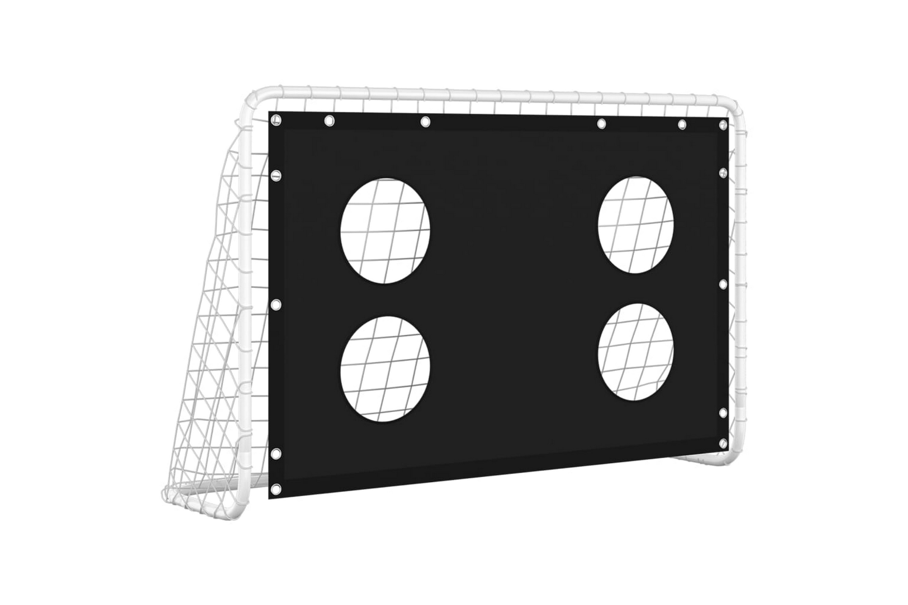 Jalkapallomaali harjoitusverkko teräs 184x61x122 cm - Musta