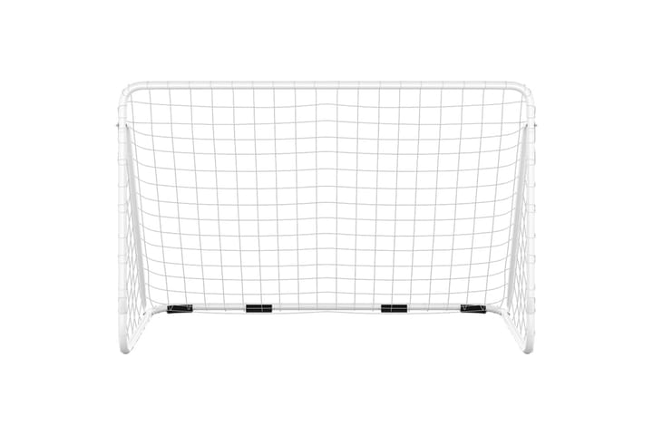 Jalkapallomaali verkolla valkoinen 180x90x120 cm teräs - Valkoinen - Jalkapallo
