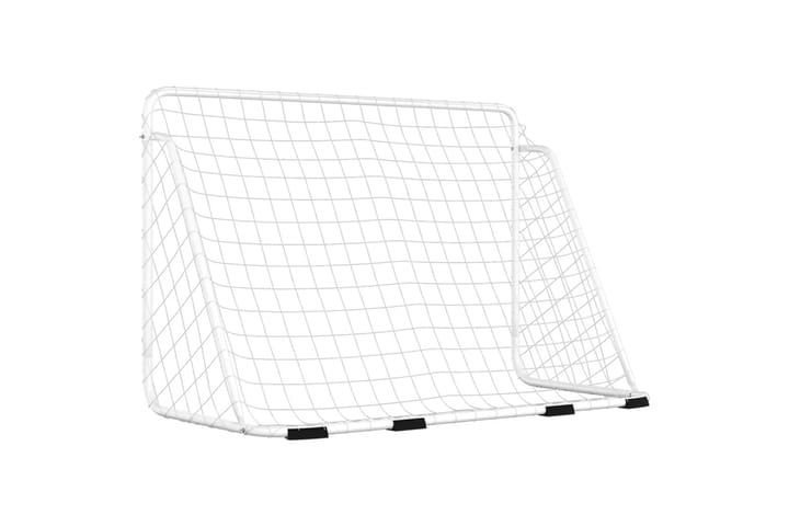 Jalkapallomaali verkolla valkoinen 180x90x120 cm teräs - Valkoinen - Jalkapallo