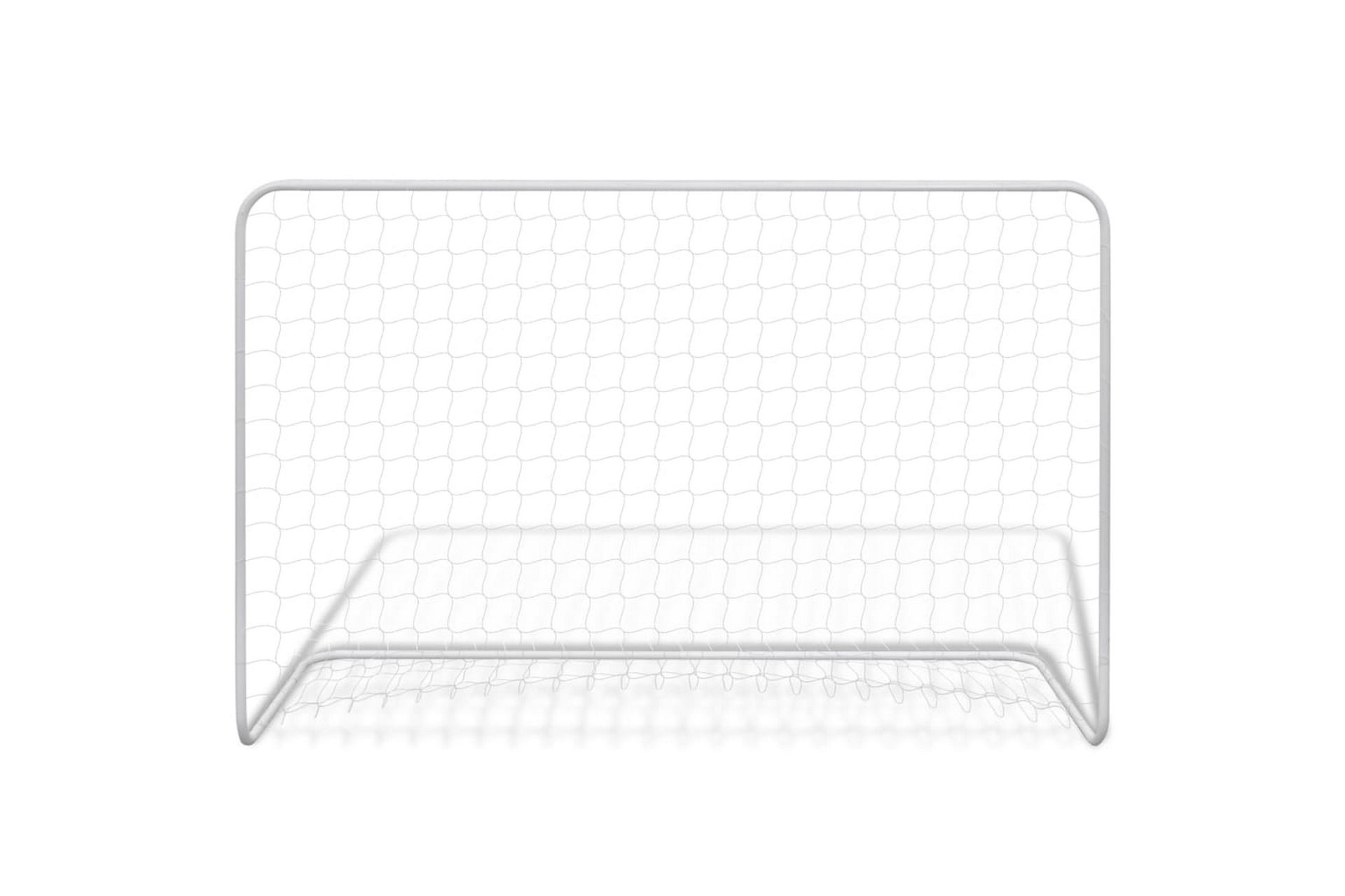 Jalkapallomaalit verkolla 2 kpl teräs 182x61x122cm valkoinen - Valkoinen - Urheilu & vapaa-aika - Leikki & liikunta - Urheilutarvikkeet & urheiluvarusteet - Jalkapallo