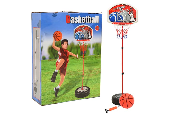 Lasten koripallopelisetti säädettävä 120 cm - Monivärinen - Koripallo
