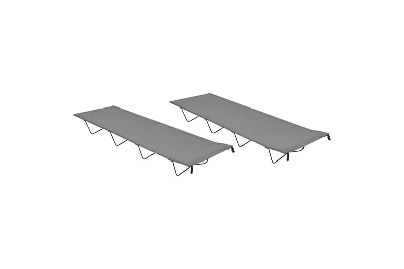 Retkisängyt 2 kpl 180x60x19 cm Oxford-kangas ja teräs harmaa - Harmaa - Urheilu & vapaa-aika - Retkeily & vaellus - Retkeilykalusteet