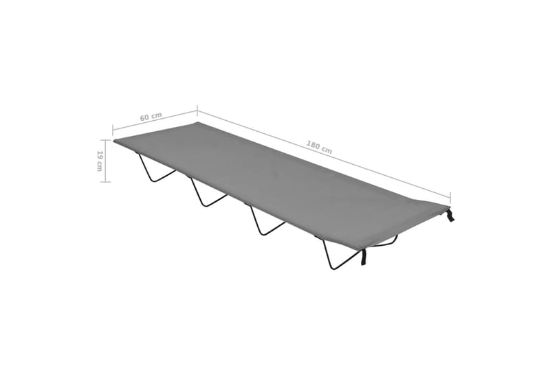 Retkisängyt 2 kpl 180x60x19 cm Oxford-kangas ja teräs harmaa - Harmaa - Urheilu & vapaa-aika - Retkeily & vaellus - Retkeilykalusteet