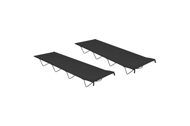 Retkisängyt 2 kpl 180x60x19 cm Oxford-kangas ja teräs musta - Musta - Urheilu & vapaa-aika - Retkeily & vaellus - Retkeilykalusteet