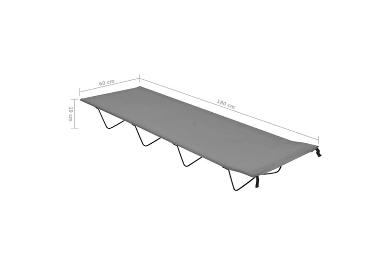 Retkisänky 180x60x19 cm Oxford-kangas ja teräs harmaa - Harmaa - Urheilu & vapaa-aika - Retkeily & vaellus - Retkeilykalusteet