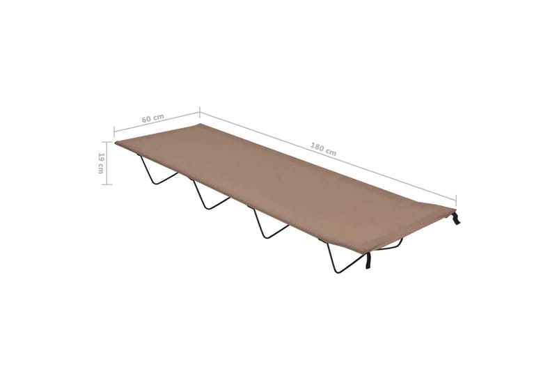 Retkisänky 180x60x19cm Oxford-kangas ja teräs harmaanruskea - Taupe - Urheilu & vapaa-aika - Retkeily & vaellus - Retkeilykalusteet