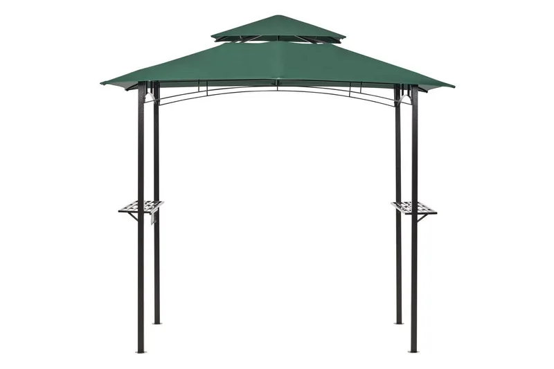 Lusthus Beliani Naro Beige/svart Green||Black - Puutarhakalusteet - Aurinkosuoja - Paviljonki - Paviljonki katoksella