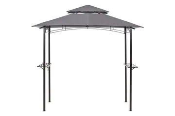 Lusthus Beliani Naro Beige/svart Grey||Black - Puutarhakalusteet - Aurinkosuoja - Paviljonki - Paviljonki katoksella