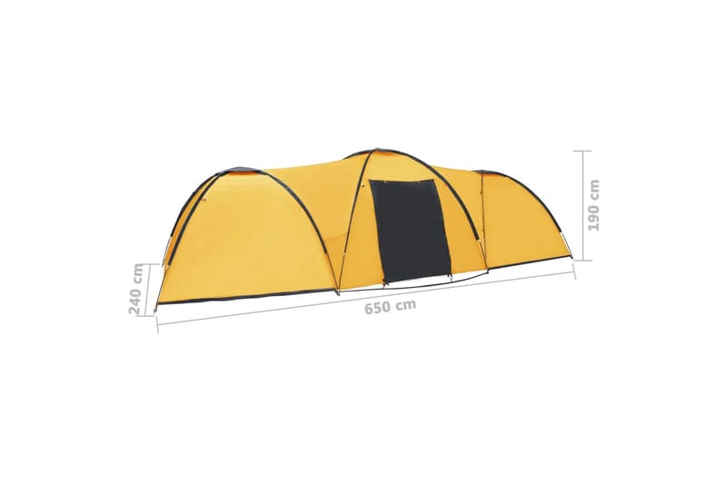 Retkeilyteltta iglu 650x240x190 cm 8 henkilöä keltainen - Urheilu & vapaa-aika - Retkeily & vaellus - Teltat - Perheteltta