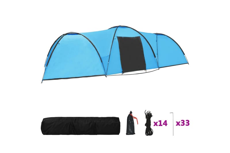 Retkeilyteltta iglu 650x240x190 cm 8 henkilöä sininen - Urheilu & vapaa-aika - Retkeily & vaellus - Teltat - Perheteltta