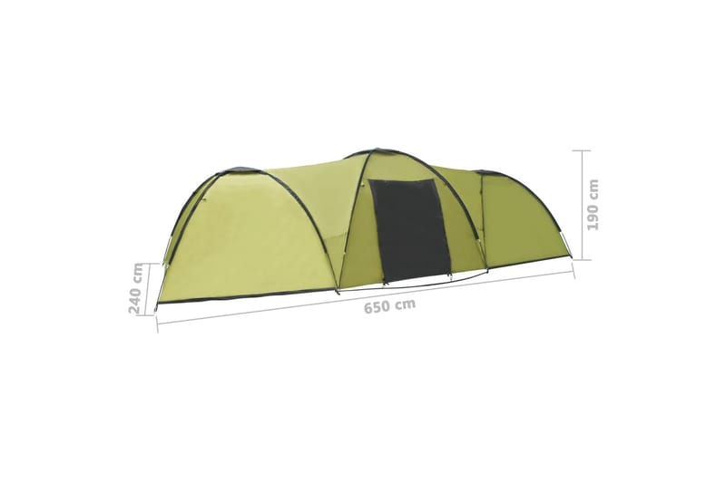 Retkeilyteltta iglu 650x240x190cm 8 henkilöä vihreä - Vihreä - Urheilu & vapaa-aika - Retkeily & vaellus - Teltat - Perheteltta