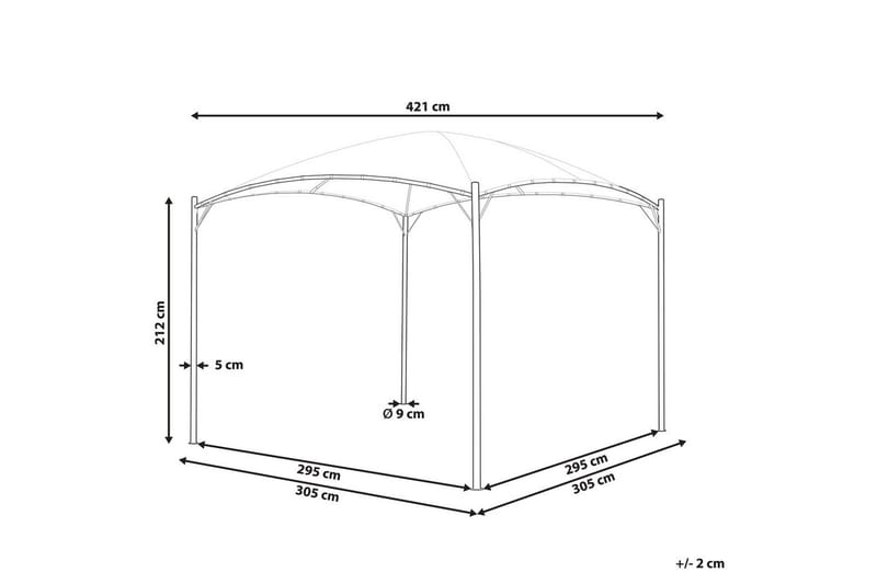 Trädgårdspergola Beliani Vomero Beige/svart Beige||Black - Piha & ulkoaltaat - Grillaus - Grillitarvikkeet - Grilliteltta
