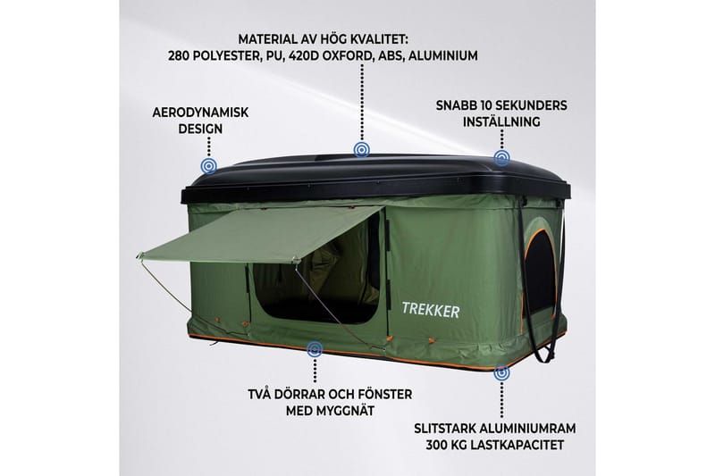 Trekker Katusteltta Hut M - Musta - Urheilu & vapaa-aika - Retkeily & vaellus - Teltat