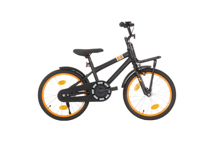 Lasten pyörä etutarakalla 18 musta ja oranssi - Lasten pyörä & junioripyörä - Polkupyörät