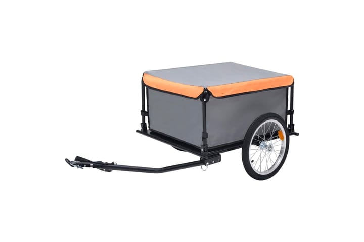 Polkupyörän peräkärry harmaa ja oranssi 65 kg - Polkupyörän tarvikkeet - Polkupyörät