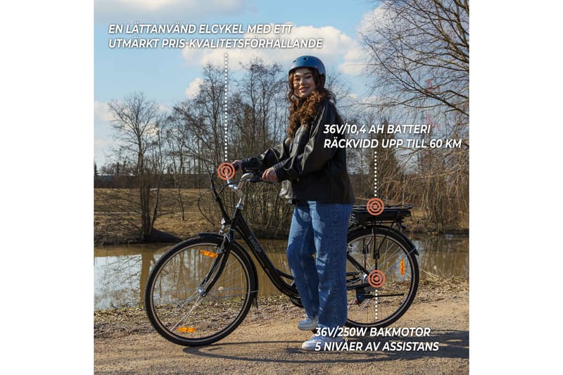 Swoop Sähköpyörä Classic, Naiset 28 - Musta - Urheilu & vapaa-aika - Ulkoilu - Polkupyörät