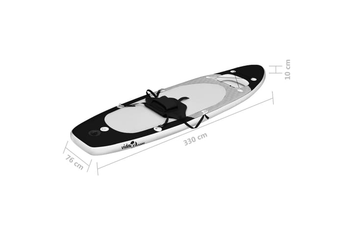 Täytettävä SUP-lautasarja musta 330x76x10 cm - Musta - Vesileikit & vesiurheilu